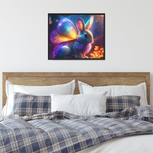 Neon Bunny Canvas Afdruk (Insitu (Slaapkamer))