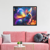 Neon Bunny Canvas Afdruk (Insitu (Woonkamer))