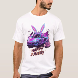 Neon Bunny-Drive "Gelukkig Junery" T-Shirt Desig