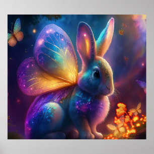 Neon Bunny Poster