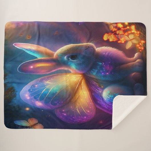 Neon Bunny Sherpa Deken (Voorkant (horizontaal))