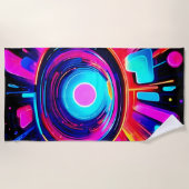 Neon Burst: Abstracte energie Strandlaken (Voorkant)