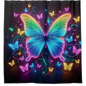 Neon Butterflies Douchegordijn (Voorkant)