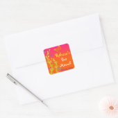 Neon Butterflies en Flowers Bat Mitzvah Sticker (Envelop)