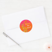 Neon Butterflies en Flowers Bat Mitzvah Sticker (Envelop)