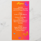 Neon Butterflies en Flowers Menu Kaart (Achterkant)
