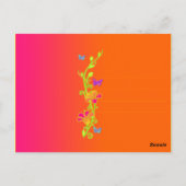 Neon Butterflies & Flowers Bedankt Post Kaart (Achterkant)
