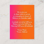 Neon Butterflies & Flowers Enclosure Card Informatiekaartje (Achterkant)