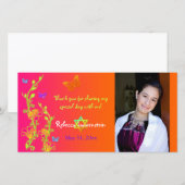 Neon Butterflies & Flowers Foto Hartelijk dank 2 Bedankkaart (Voorkant / Achterkant)