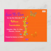 Neon Butterflies FOTO Sla de datum na de Kaart op (Achterkant)