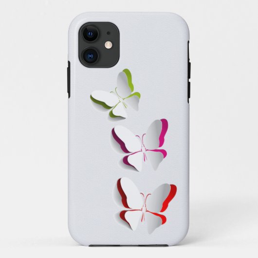 Neon Butterflies op White Case-Mate iPhone Case (Achterkant)