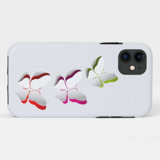 Neon Butterflies op White Case-Mate iPhone Case (Achterkant (horizontaal))