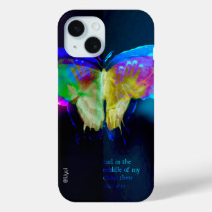 Neon Butterfly-Hoesje iPhone 15 Case