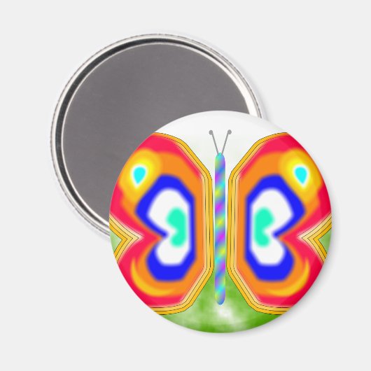 Neon Butterfly Magneet (Voorkant / Achterkant)