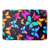 Neon Butterfly Pattern Badmat (Voorkant)