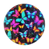 Neon Butterfly Pattern Snijplank (Voorkant)