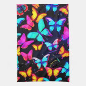 Neon Butterfly Pattern Theedoek (Verticaal)