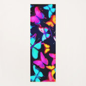 Neon Butterfly Pattern Yogamat (Voorkant)