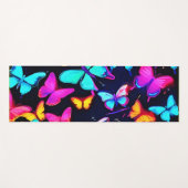 Neon Butterfly Pattern Yogamat (Voorkant (horizontaal))