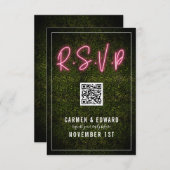 Neon Buxus Bruiloft QR RSVP (Voorkant / Achterkant)