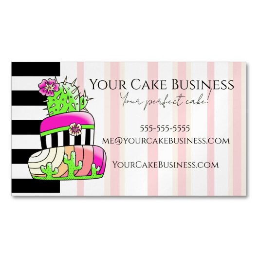 Neon Cactus Business Card Magnetisch Visitekaartje (Voorkant)