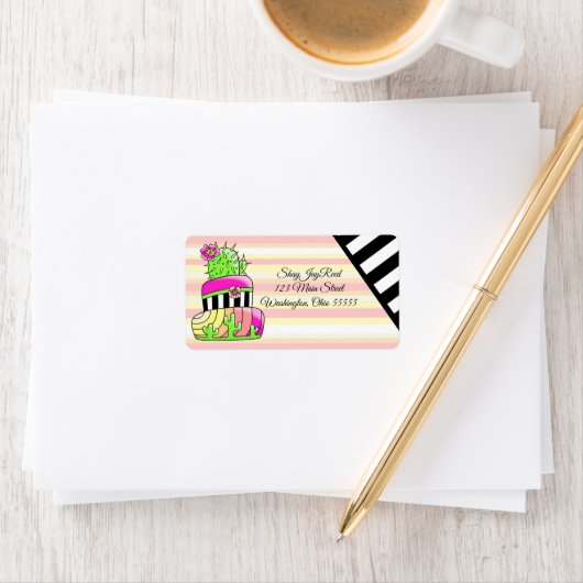 Neon Cactus Return Address Label (Insitu)