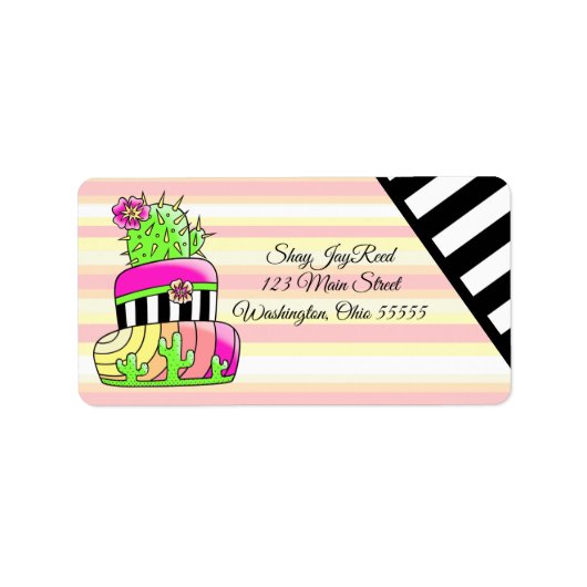 Neon Cactus Return Address Label (Voorkant)