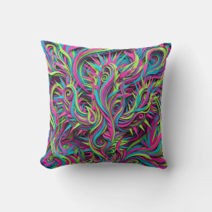 Neon Cactus Worpillow – Levendig Woestijnkunst Kussen
