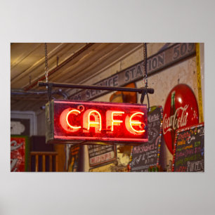 Neon Cafe Bord, Jefferson, Texas Poster