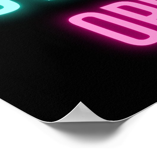 Neon Cafe Open Business Sign Poster (Hoek)