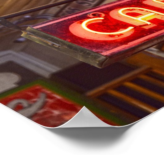 Neon Cafe Sign, Jefferson, Texas Poster (Hoek)