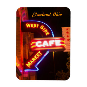 Neon Cafe Sign Market Flexi Magnet Magneet