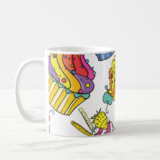 Neon Cakes: Pop Art Pattern. Koffiemok (Links)