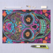 Neon Calavera: De Dag van de Dode Schedel Decoupag Tissuepapier (Craft)