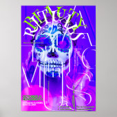 Neon Calavera Poster - Dag van de Dode Schedelmuur (Voorkant)
