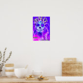 Neon Calavera Poster - Dag van de Dode Schedelmuur (Keuken)