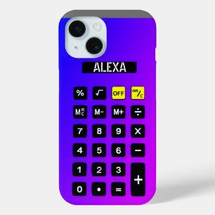Neon Calculator met Naam iPhone 15 Case