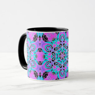 Neon caleidoscoop, mandala mok
