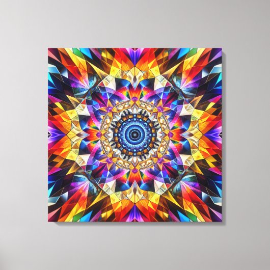 Neon caleidoscoop ontwerp canvas afdruk (Voorkant)