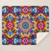 Neon caleidoscoop ontwerp sherpa deken (Voorkant (horizontaal))