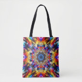 Neon caleidoscoop ontwerp tote bag (Voorkant)