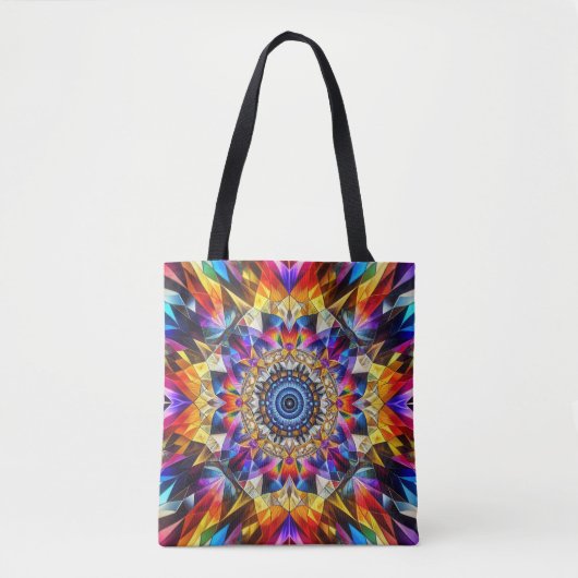 Neon caleidoscoop ontwerp tote bag (Voorkant)