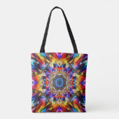 Neon caleidoscoop ontwerp tote bag (Achterkant)