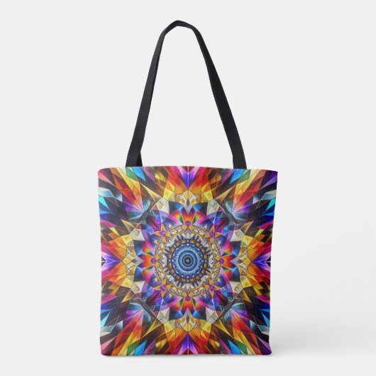 Neon caleidoscoop ontwerp tote bag (Achterkant)