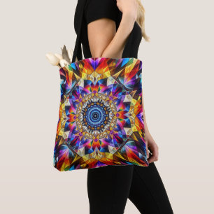Neon caleidoscoop ontwerp tote bag