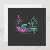 NEON CALM – Retro Wave & Botanical Line Art Kaart (Voorkant / Achterkant)