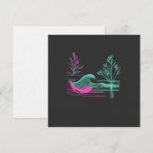 NEON CALM – Retro Wave & Botanische Lijnkunst Kaart (Voorkant / Achterkant)