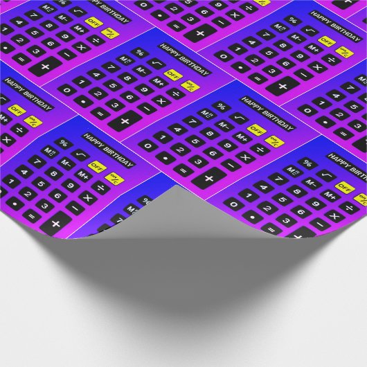 Neon Calulator verjaardag Cadeaupapier (Hoek)