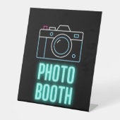 Neon Camera Photo Booth Reclamebord Met Voetstuk (Voorkant)