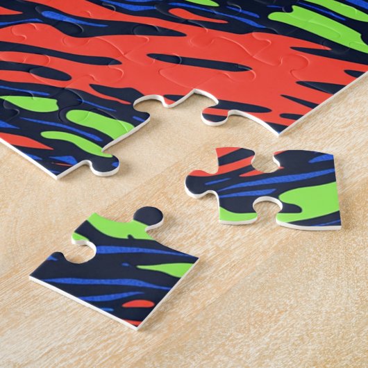 Neon Camo Challenging Legpuzzel (Zijkant)